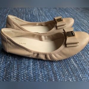 Cole Haan Women's Tali Bow Ballet Flats, Leather Nude, Size 8